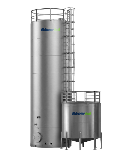 Novid stainless custom & industrial flat bottom and cone bottom tank rendering_website menu
