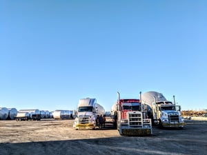 Novid transport semi trucks in yard
