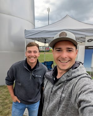 Novid Inc. Booth with Stainless Steel Liquid Tank at Ag In Motion 2025-1-2