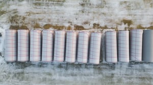 novid inc - weld bead on stainless steel flat bottom liquid flat bottom storage tanks wrapped in winter-1