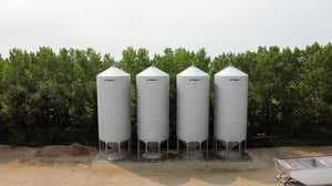 novid matte stainless steel dry hopper-bottom fertilizer bins