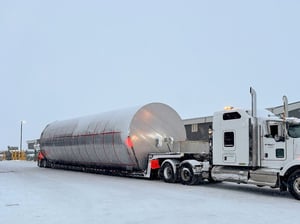 novid stainless steel liquid fertilizer chemical flat bottom tank wrapped on semi to be delivered-1-2